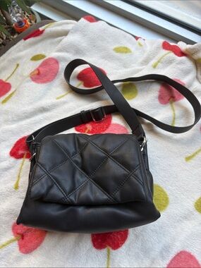 Mango Black Quilted Crossbody Bag